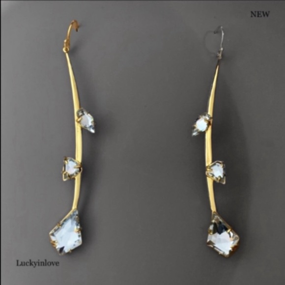 ALEXIS BITTAR • Miss Havisham Gold Flower Bud Crystal Earrings - Picture 4 of 9